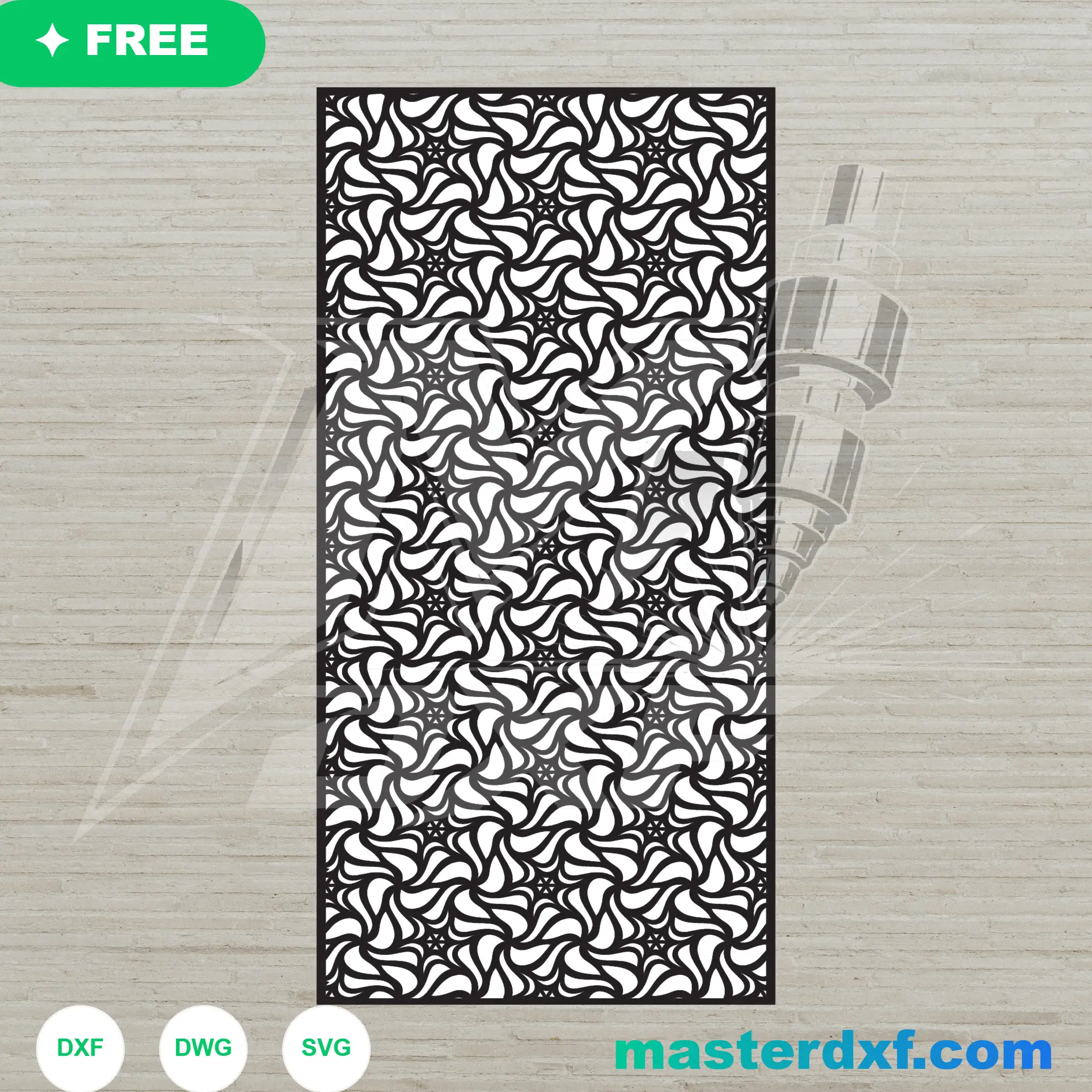 Ornate Spiraling Fan CNC Panel Lattice Design DXF File